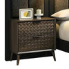 Fel 4pc Queen Bedroom Set w 2 Wall Panels | Reading Light | Brown Upholstery