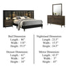 Fel 4pc Queen Bedroom Set w 2 Wall Panels | Reading Light | Brown Upholstery