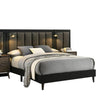 Fel 5pc Queen Bedroom Set | 2 Nightstands Wall Panels | Reading Light | Brown