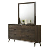 Fel 5pc Queen Bedroom Set | 2 Nightstands Wall Panels | Reading Light | Brown