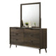 Fel 5pc Queen Bedroom Set | 2 Nightstands Wall Panels | Reading Light | Brown