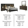 Fel 5pc Queen Bedroom Set | 2 Nightstands Wall Panels | Reading Light | Brown