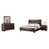 Nitz 4pc Queen Bedroom Set | Sculpted Headboard | Espresso Brown