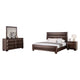 Nitz 4pc Queen Bedroom Set | Sculpted Headboard | Espresso Brown