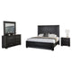Ashen 4 Piece Queen Bedroom Set | LED Headboard & USB Ports | Black
