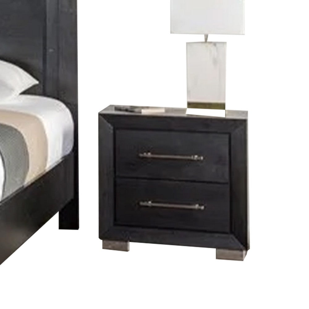 Ashen 4 Piece Queen Bedroom Set | LED Headboard & USB Ports | Black