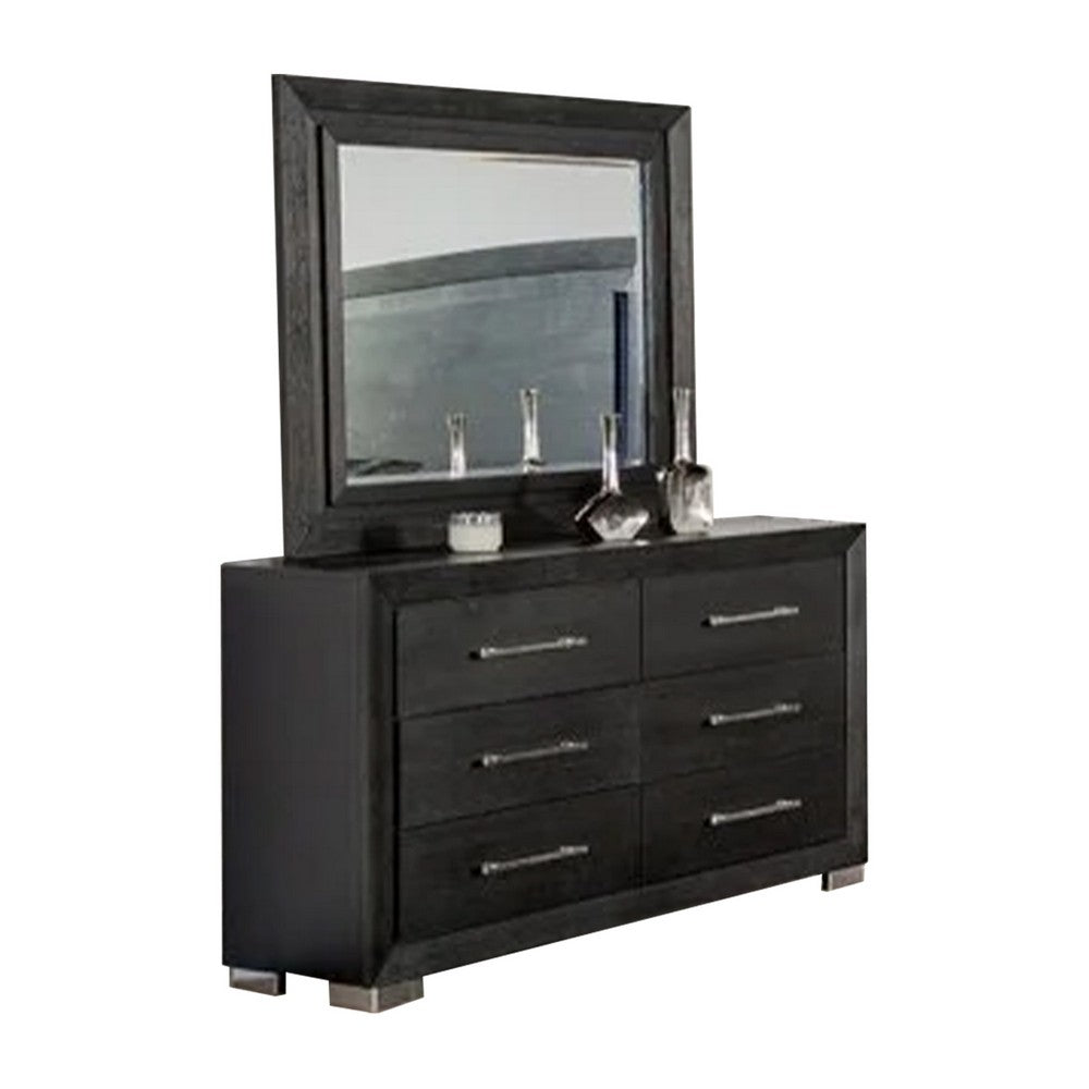 Ashen 4 Piece Queen Bedroom Set | LED Headboard & USB Ports | Black