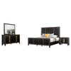 Yada 4pc Queen Bedroom Set w Dresser Mirror | Espresso Brown w Gold Trim
