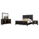 Yada 4pc Queen Bedroom Set w Dresser Mirror | Espresso Brown w Gold Trim