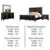 Yada 4pc Queen Bedroom Set w Dresser Mirror | Espresso Brown w Gold Trim
