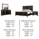 Yada 4pc Queen Bedroom Set w Dresser Mirror | Espresso Brown w Gold Trim