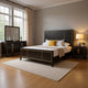 Yada 4pc Queen Bedroom Set w Dresser Mirror | Espresso Brown w Gold Trim