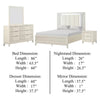 Toi 4pc Queen Bedroom Set w Dresser Mirror | Fluted LED | White Upholstery