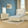 Toi 4pc Queen Bedroom Set w Dresser Mirror | Fluted LED | White Upholstery