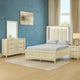 Toi 4pc Queen Bedroom Set w Dresser Mirror | Fluted LED | White Upholstery