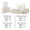 Toi 5pc Queen Bedroom Set w 2 Nightstands | Fluted LED | White Upholstery