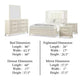 Toi 5pc Queen Bedroom Set w 2 Nightstands | Fluted LED | White Upholstery