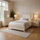 Toi 5pc Queen Bedroom Set w 2 Nightstands | Fluted LED | White Upholstery
