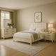 Toi 5pc Queen Bedroom Set w 2 Nightstands | Fluted LED | White Upholstery