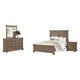 Roi 4pc Queen Bedroom Set | Tall Shutter Headboard | Weathered Gray