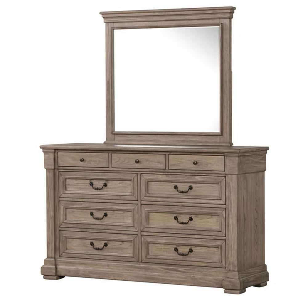 Roi 4pc Queen Bedroom Set | Tall Shutter Headboard | Weathered Gray