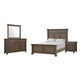 Huder 4pc Queen Bedroom Set | Sculpted Headboard | Dark Walnut Brown