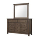 Huder 4pc Queen Bedroom Set | Sculpted Headboard | Dark Walnut Brown