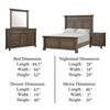 Huder 4pc Queen Bedroom Set | Sculpted Headboard | Dark Walnut Brown