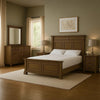 Huder 4pc Queen Bedroom Set | Sculpted Headboard | Dark Walnut Brown