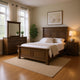 Huder 4pc Queen Bedroom Set | Sculpted Headboard | Dark Walnut Brown