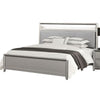 Broy 4pc Queen Bedroom Set w LED Bookcase Headboard | Mirror | Silver