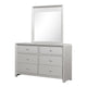 Broy 4pc Queen Bedroom Set w LED Bookcase Headboard | Mirror | Silver
