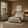 Broy 4pc Queen Bedroom Set w LED Bookcase Headboard | Mirror | Silver