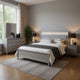 Broy 4pc Queen Bedroom Set w LED Bookcase Headboard | Mirror | Silver