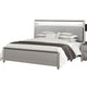Broy 5pc Queen Bedroom Set | LED Bookcase Headboard | 2 Nightstands | Silver