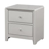Broy 5pc Queen Bedroom Set | LED Bookcase Headboard | 2 Nightstands | Silver