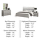 Broy 5pc Queen Bedroom Set | LED Bookcase Headboard | 2 Nightstands | Silver