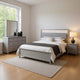 Broy 5pc Queen Bedroom Set | LED Bookcase Headboard | 2 Nightstands | Silver
