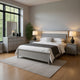 Broy 5pc Queen Bedroom Set | LED Bookcase Headboard | 2 Nightstands | Silver