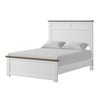 Tela 4pc Twin Bedroom Set | White & Brown Recessed Panel Headboard
