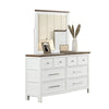 Tela 4pc Twin Bedroom Set | White & Brown Recessed Panel Headboard