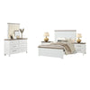 Tela 5pc Twin Bedroom Set | 2 Nightstands | White & Brown Recessed Panel
