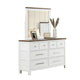 Tela 5pc Twin Bedroom Set | 2 Nightstands | White & Brown Recessed Panel