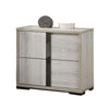 Hyao 4pc Queen Bedroom Set w LED Headboard | Whitewash | Dresser Mirror