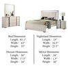 Hyao 4pc Queen Bedroom Set w LED Headboard | Whitewash | Dresser Mirror