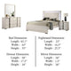 Hyao 4pc Queen Bedroom Set w LED Headboard | Whitewash | Dresser Mirror