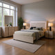 Hyao 4pc Queen Bedroom Set w LED Headboard | Whitewash | Dresser Mirror