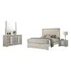Nomi 4pc Queen Bedroom Set w LED Headboard | Stone Gray Drawers