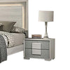 Nomi 4pc Queen Bedroom Set w LED Headboard | Stone Gray Drawers