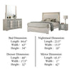 Nomi 4pc Queen Bedroom Set w LED Headboard | Stone Gray Drawers